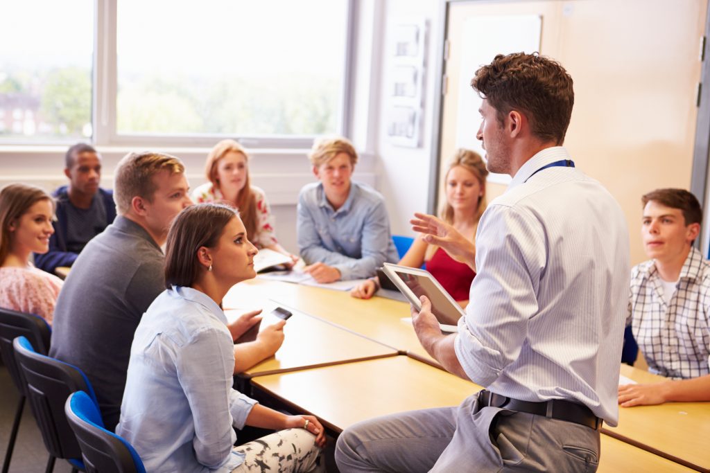 Teacher in front of class